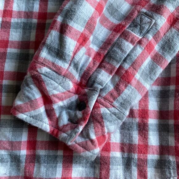 Boston Traders Jacket Hooded Sherpa Lined Pink Plaid Flannel Women's Size XXL - Picture 3 of 9